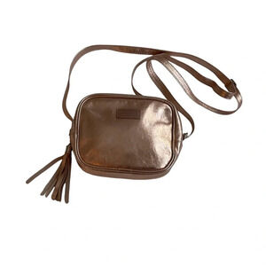 Moscardini Firenze Bag Rose Metallic Small Crossbody Leather Tassel 7”x5”x2.5”